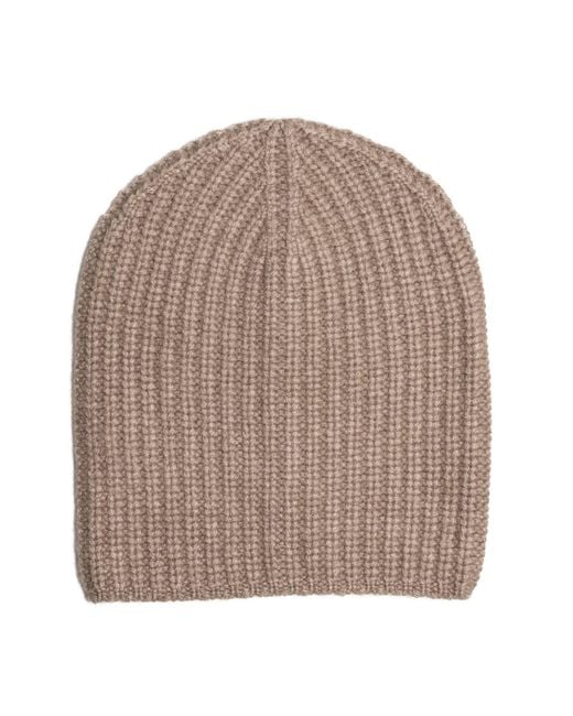 Bel Cashmere Brown Plain Knitted Cashmere Hat