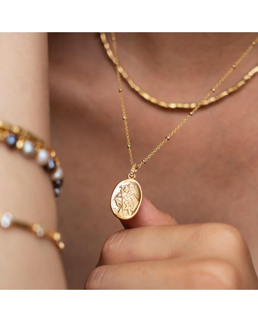 Dower & Hall Metallic St. Christopher Pendant