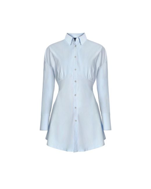OW Collection Blue Elia Shirt Dress