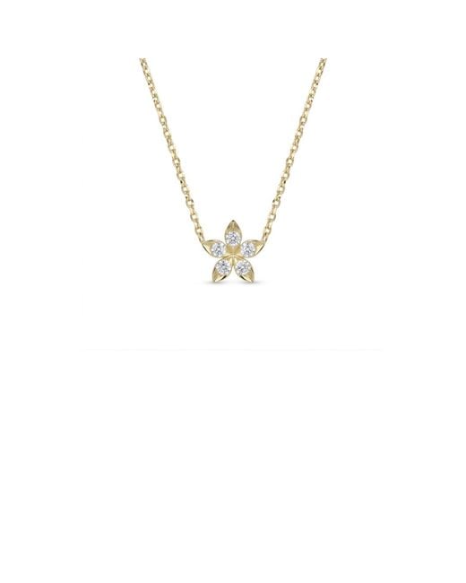 BLOOMTINE | Earth Angel HQ Metallic Mini Bloom Moissanite Vermeil Flower Necklace
