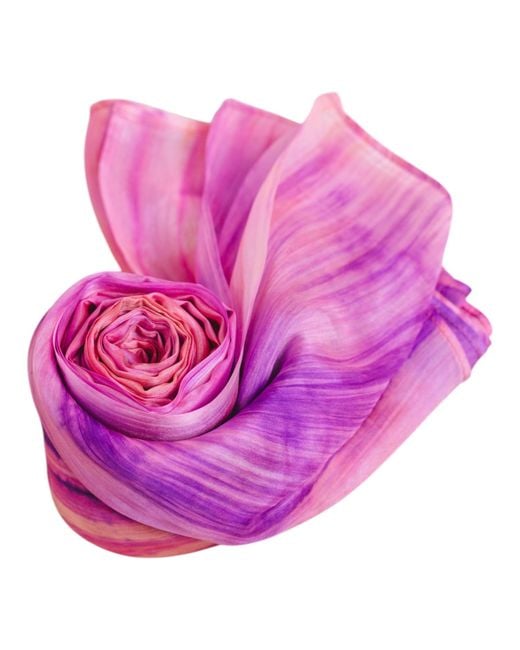 Silk and Bears Purple Rose Orchid Brushstroke Habotai Silk Scarf – Hand-Dyed Mulberry Silk