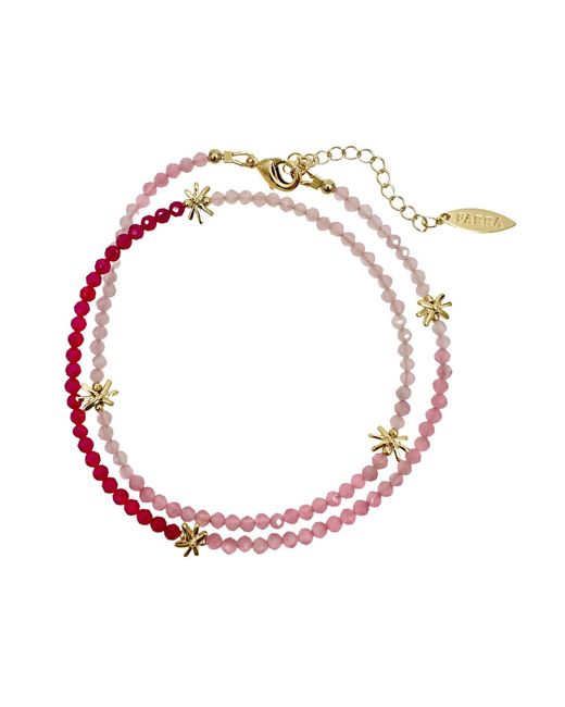 Farra Metallic Ruby And Opal Color Necklace