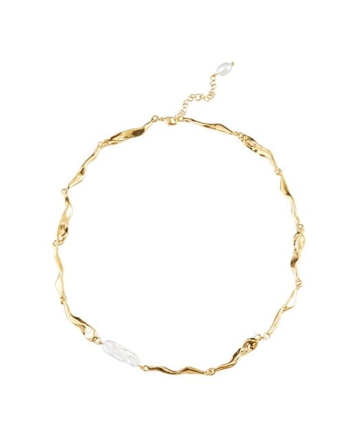 Classicharms Metallic Molten Baroque Pearl Necklace