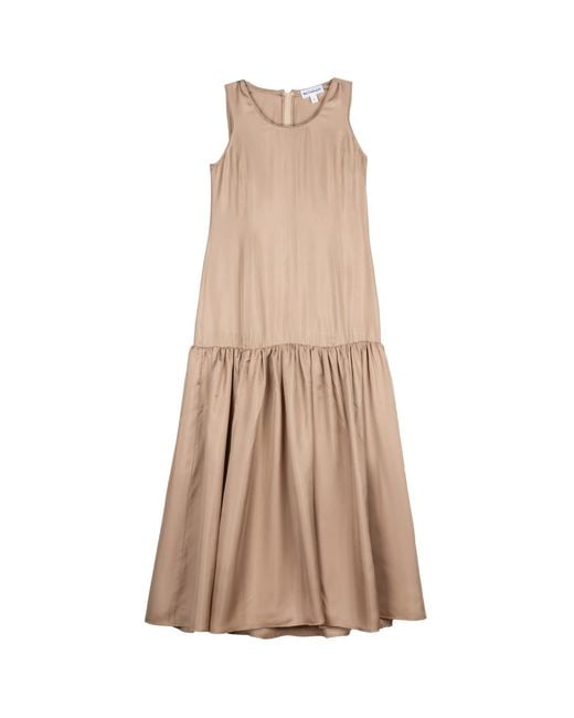Bel Cashmere Brown Verona Silk Dress Taupe