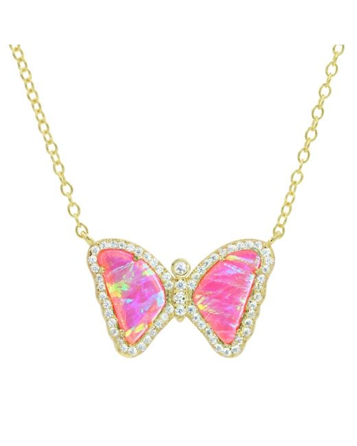 KAMARIA Metallic Mini Opal Butterfly Necklace