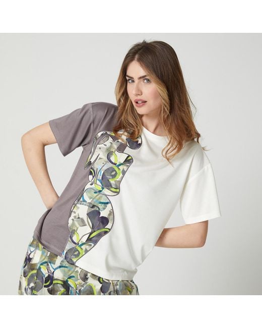Lalipop Design Multicolor Mink & T-Shirt With Laser Cut Linen Appliques