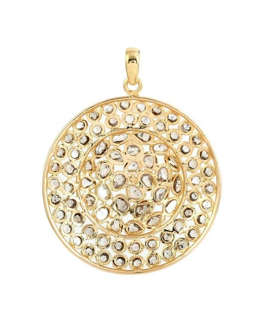 Artisan Metallic Polki Diamond Disc Pendant