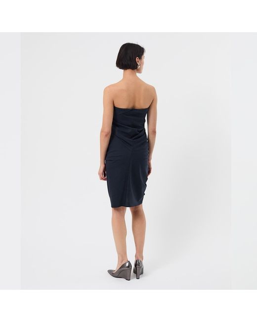 Ccy Currency Blue Halterless Frill Dress