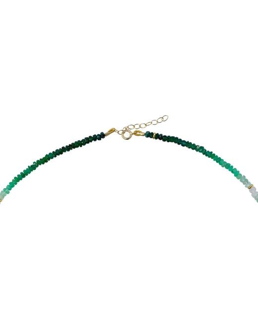 Bombyx House Metallic Emerald Ombre Station Necklace