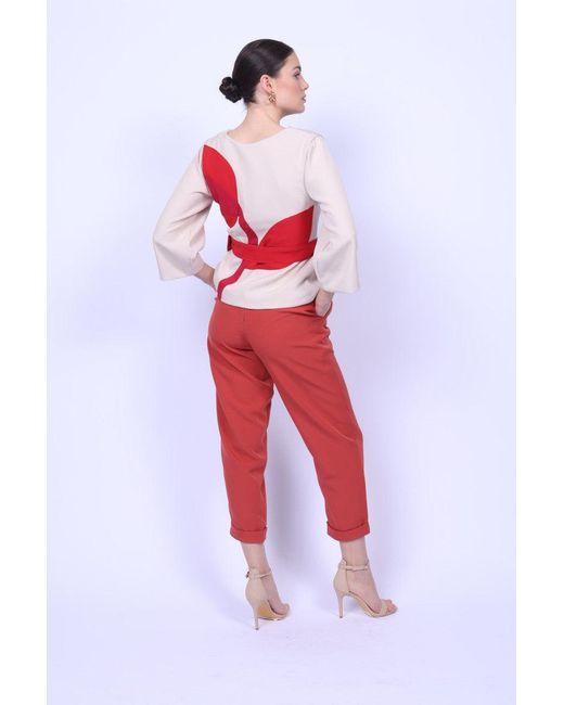 Mary Dickow Red Halima Top-Light