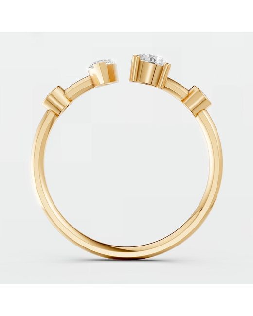 Aya Fine Jewelry Metallic Contemporary Open Round & Marquise Lab Diamond Ring