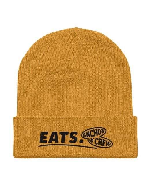 Anchor and Crew Yellow Mustard Eats Gen. Organic Cotton Embroidered Beanie