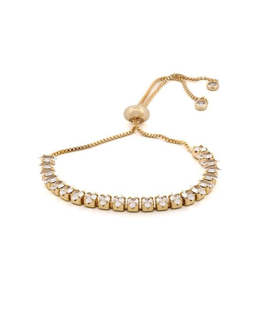 Ebru Jewelry Metallic Sparkly Diamond Adjustable Fashion Bracelet