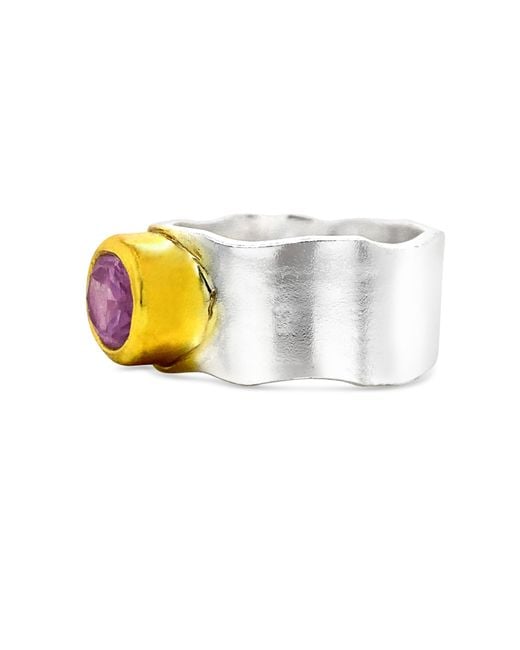 GEM BAZAAR Pink Amethyst Band Ring