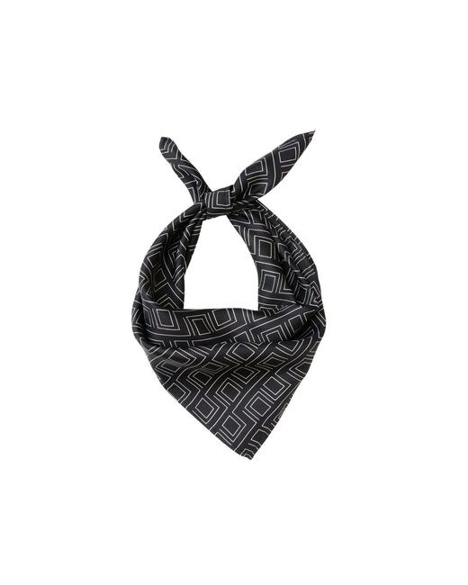 Dāl the Label Black Monogram Silk Scarf