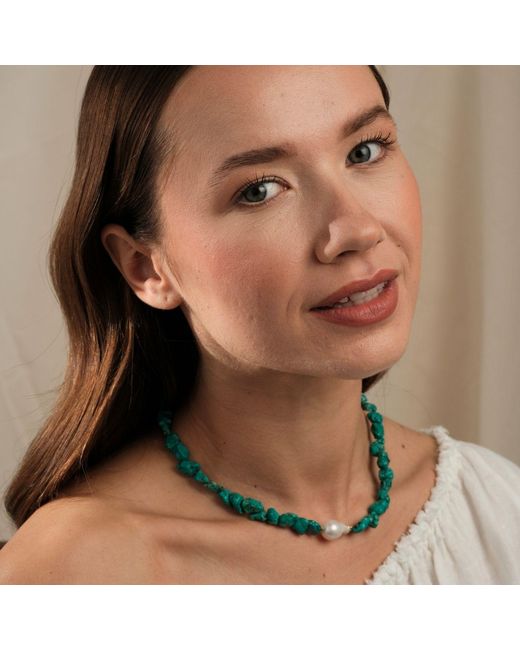 LINYA JEWELLERY Blue Ephyra Baroque Pearl Necklace