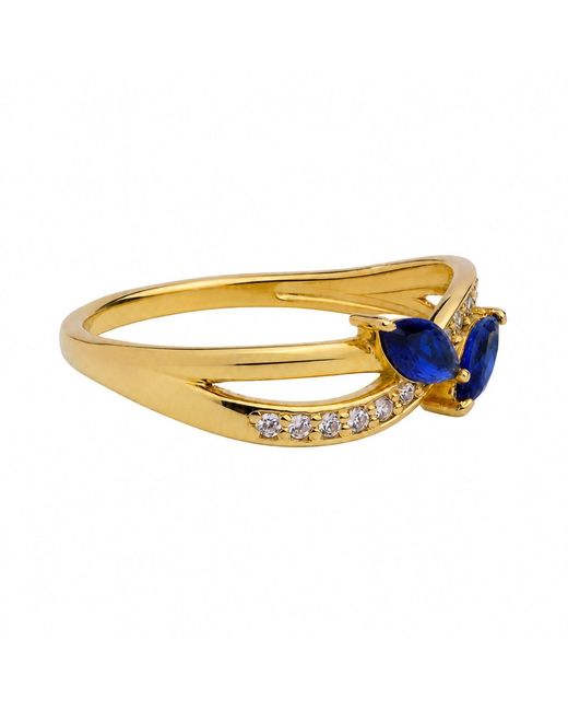 Belinda Jewelz Blue Sapphire Marquise Bypass Birthstone Ring