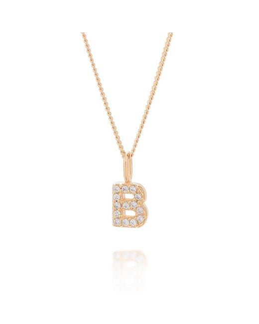 Nellou Jewellery Metallic Initial Sparkle Necklace Plated Sterling