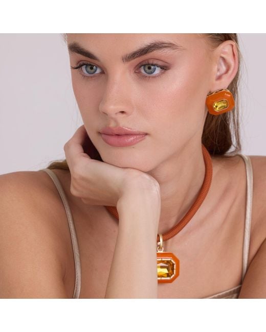 Michael Nash Jewelry Orange Lena Octagon Earrings