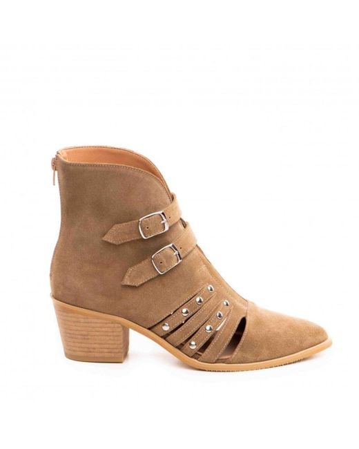 The 5Th Element Brown Neutrals Nova Western Ankle Boots