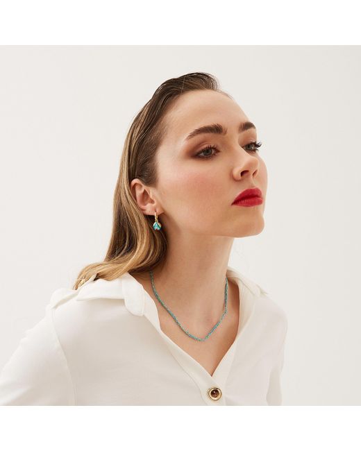Spero London Blue Enamel Five Color Sterling Earrings