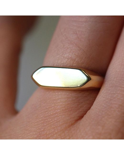 VicStoneNYC Fine Jewelry Yellow Bold Bar Signet Ring for men