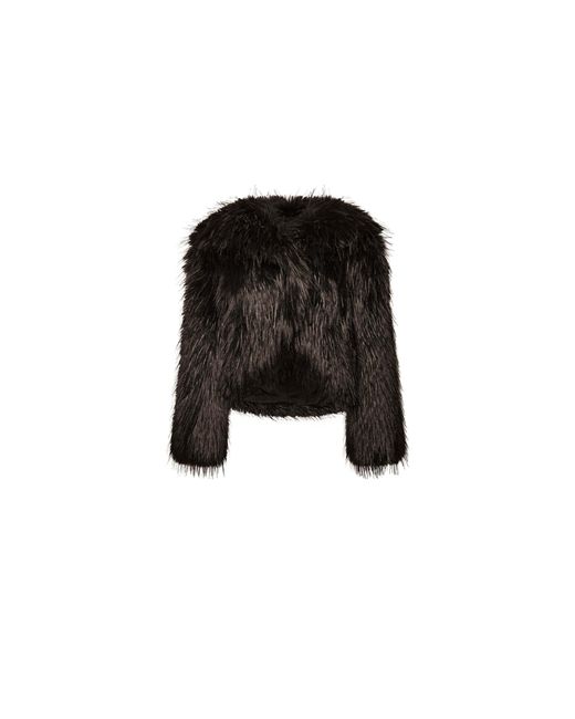 James Lakeland Black Shaggy Faux Fur Jacket