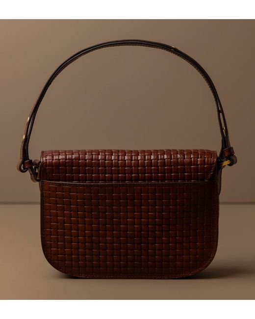 Time Resistance Brown Leather Saddle Bag