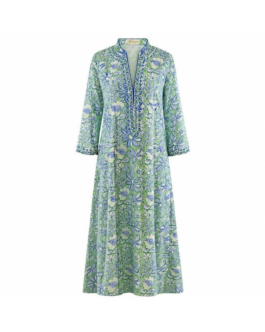 Kaminee Blue Hand Block Printed Dress