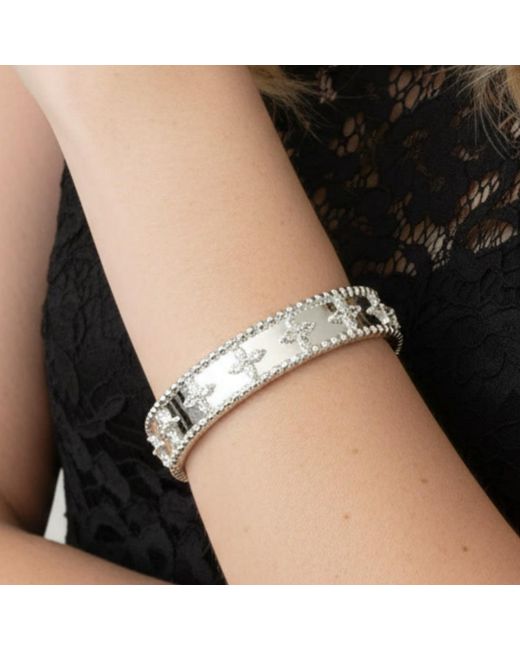 Uchi and Soto Gray Kinmokusei Bead Floral Bangle