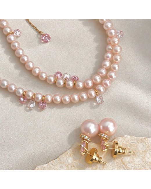 Ninemoo White Ballet Rosé Sugar Plum Necklace