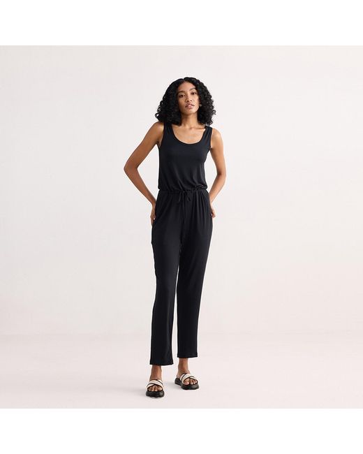 REISTOR Black Relaxed Drawstring Jumpsuit