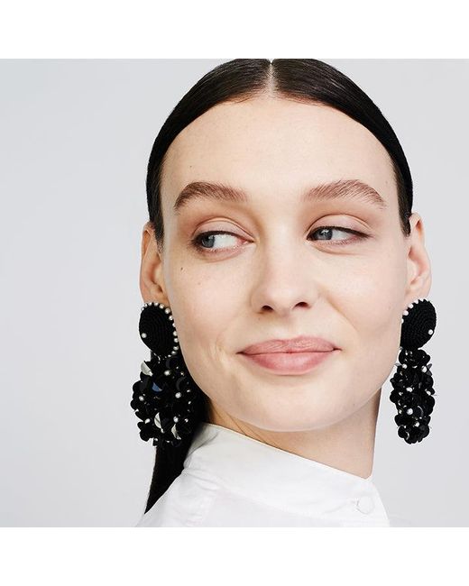 PINAR OZEVLAT Black Petite Yasmine Hoops
