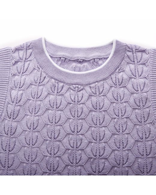 Fully Fashioning Purple Mahalia Crochet Knit Vest