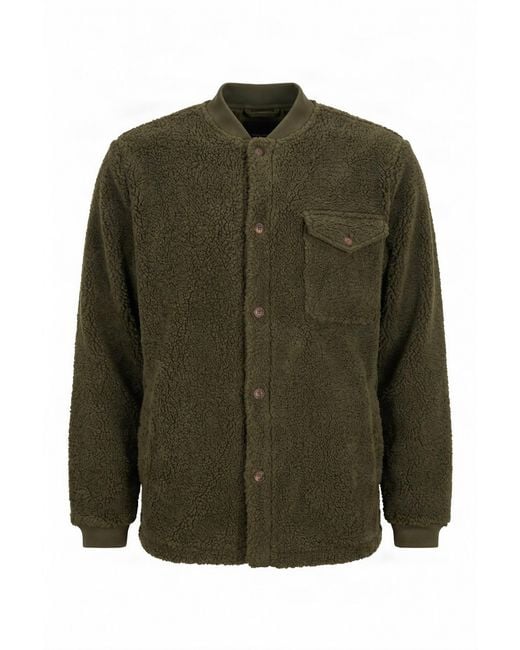 Komodo Green Cole Recycled Fleece Overshirt for men