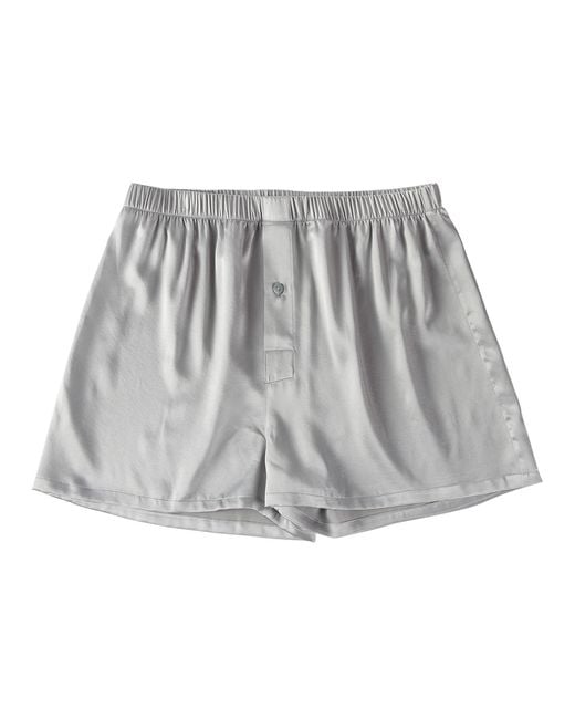 Soft Strokes Silk Gray Pure Mulberry Silk Boxers for men