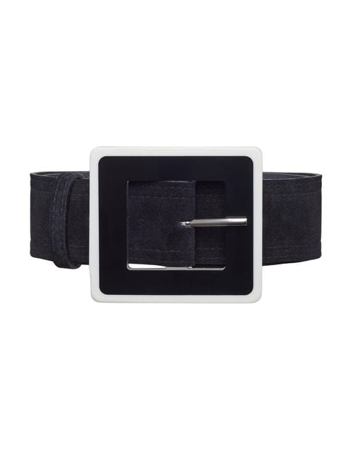 BeltBe Black Wide Square Acrylic Buckle Belt