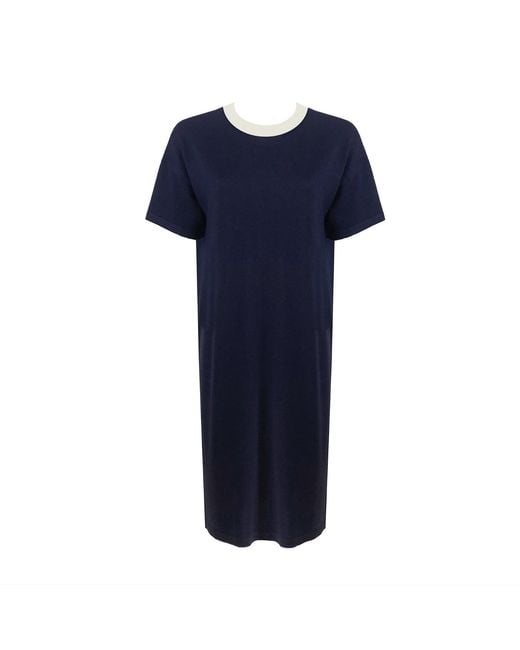 Zenzee Blue Silk Cashmere Tee Shirt Dress