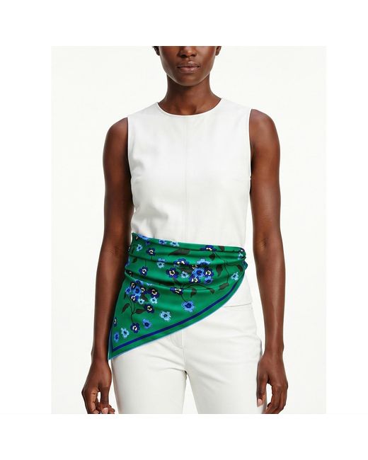 Jessie Zhao New York Green Emerald Echo Double Sided Silk Scarf