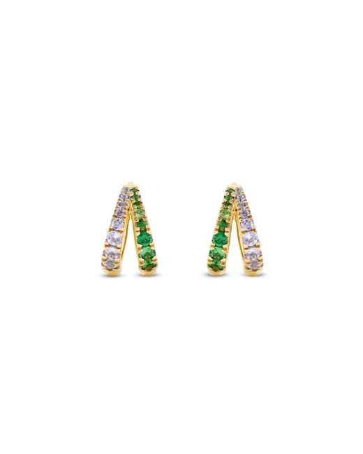 Dinny Hall Metallic Signature Duo Tanzanite & Tsavorite Huggie Hoops