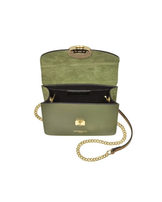 Le Parmentier Green New Ondina Mini Color Block Shoulder Bag