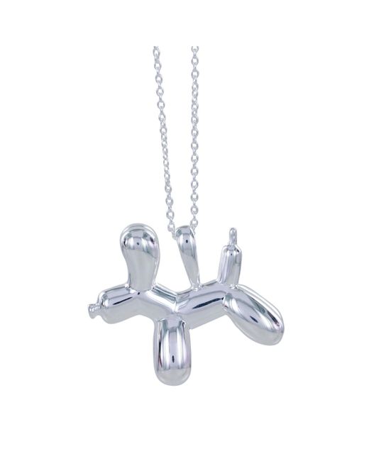 Reeves & Reeves White Sterling Supersize Balloon Dog Necklace