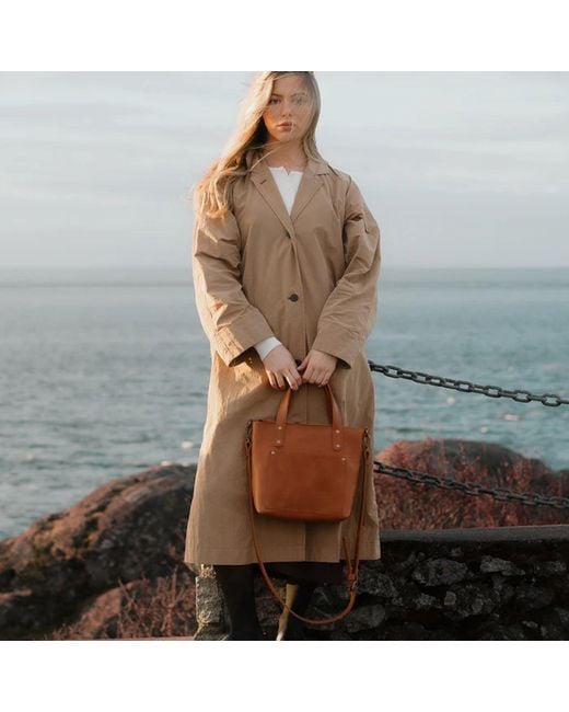 Hides Leather Co. Brown Handmade Mini Tote Hazelnut Crossbody Bag