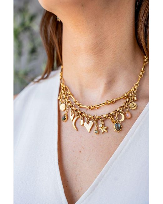 Loni Paul Jewelry Metallic Talisman Charm Necklace