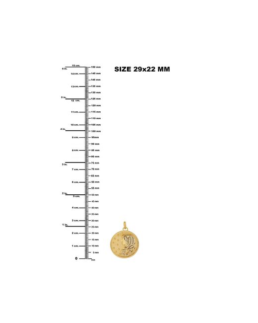 Artisan Metallic Yellow Gold Virgo Sing Zodiac Pendant Diamond