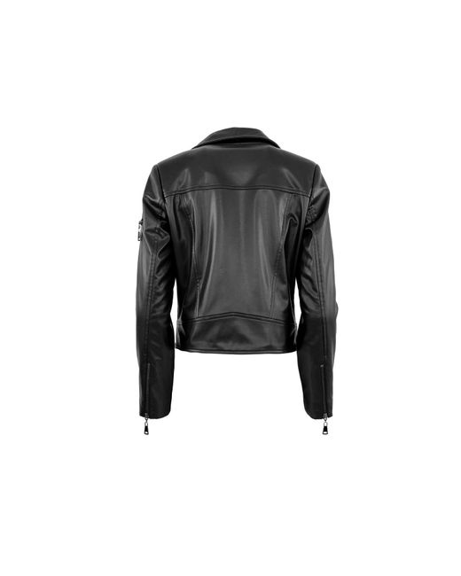Theo the Label Black Hera Vegan Leather Biker Jacket Zipper
