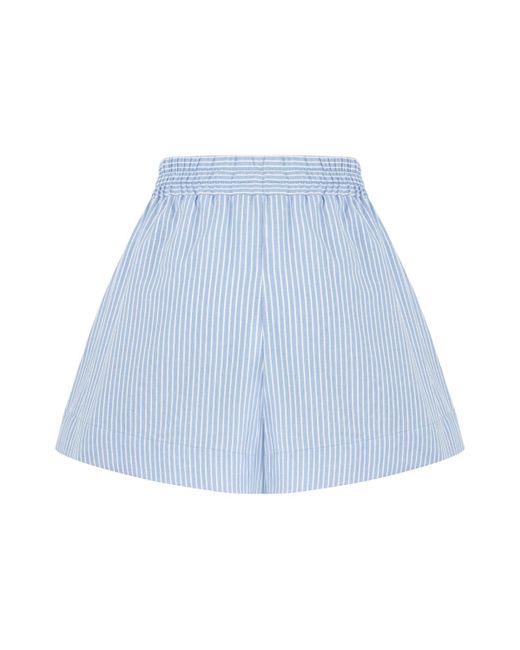 Nocturne Blue Striped Mini Shorts With Pockets
