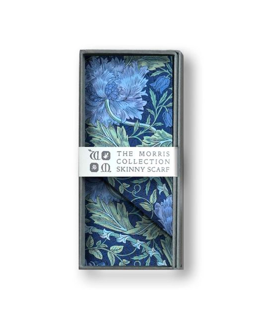 Lime Tree Design Blue Skinny Scarf March Morris Collection