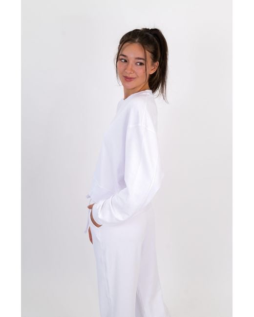 On/Off Essentials White The Solace Crew Neck Pullover