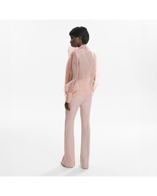 Lita Couture Pink Sheer Organza Silk Blouse